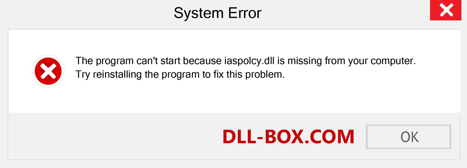  iaspolcy.dll file is missing?. Download for Windows 7, 8, 10 - Fix  iaspolcy dll Missing Error on Windows, photos, images